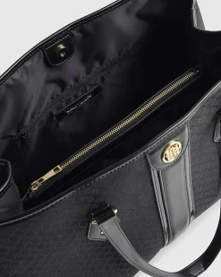 Black Jacquard Monogram Shopper Bag Bundle
