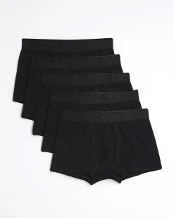 Black Jacquard Waistband Pack Of 5 Trunks