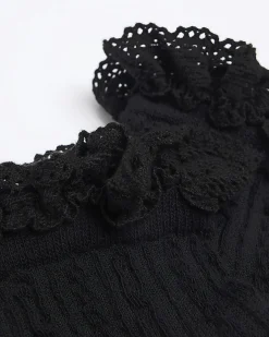 Black Lace Frill Socks