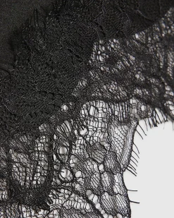 Black Lace Trim Waist Scarf