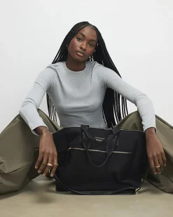 Black Large Webbing Strap Holdall Bag