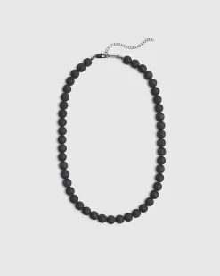 Black Lava Bead Necklace
