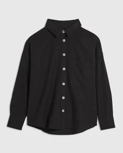 Black Linen Blend Shirt
