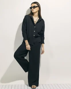 Black Linen Blend Shirt