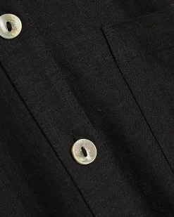 Black Linen Blend Shirt