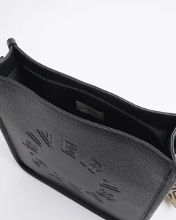 Black Logo Messenger Bag