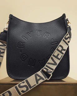 Black Logo Messenger Bag