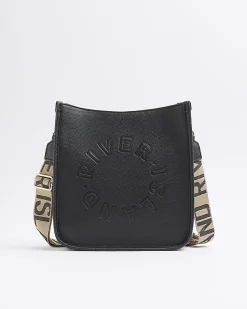 Black Logo Messenger Bag