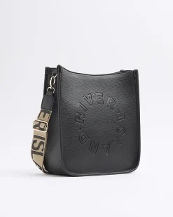 Black Logo Messenger Bag