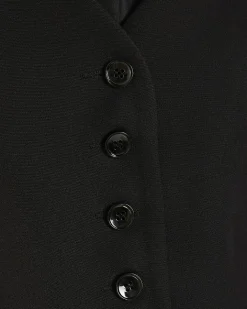 Black Long Balloon Sleeve Button Up Jacket