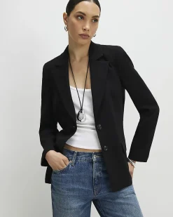 Black Long Sleeve Single Breasted Blazer