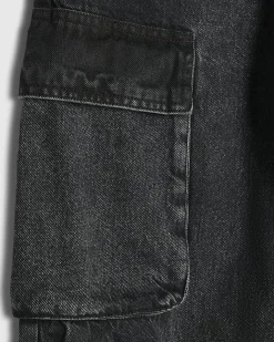 Black Loose Fit Cargo Jeans