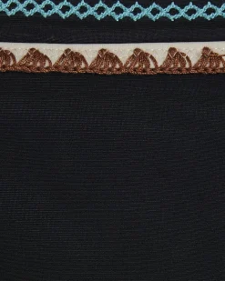 Black Low Rise Whipstitch Bikini Bottoms