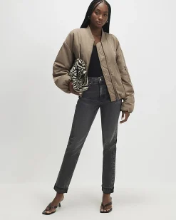 Black Mid Rise Mom Fit Sculpt Jeans