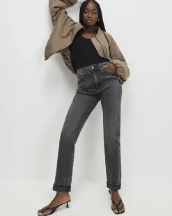 Black Mid Rise Mom Fit Sculpt Jeans