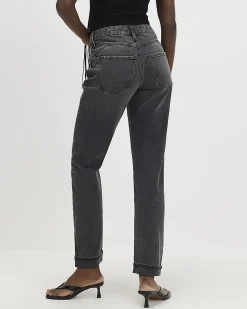 Black Mid Rise Mom Fit Sculpt Jeans