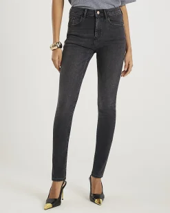 Black Mid Rise Skinny Jeans