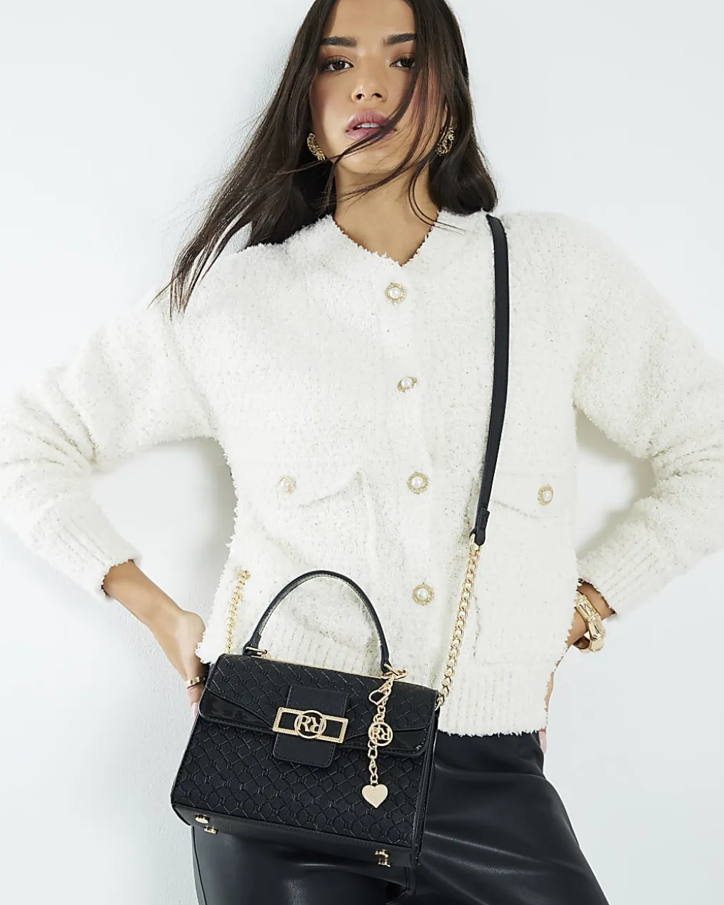 Black Mini Cross Body Tote Bag