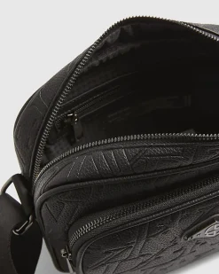 Black Monogram Embossed Cross Body Bag