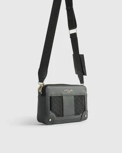 Black Monogram Panelled Cross Body Bag
