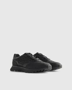 Black Monogram Runner Trainers
