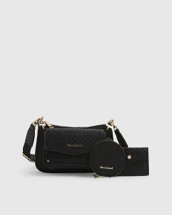 Black Multi Pouch Monogram Crossbody Bag