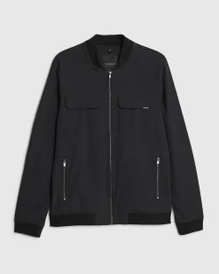 Black Muscle Fit Bomber Jacket