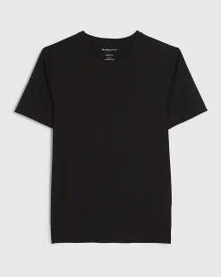 Black Muscle Fit Cotton V Neck T-Shirt