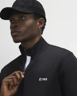 Black Muscle Fit Etre Zip Through Jacket