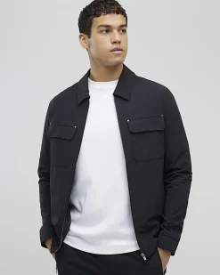 Black Muscle Fit Shacket