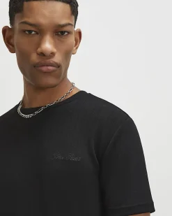 Black Muscle Fit Stripe T-Shirt