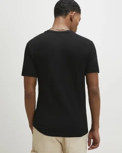 Black Muscle Fit Stripe T-Shirt