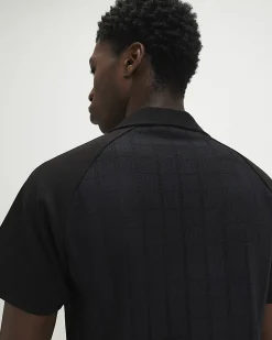 Black Muscle Fit Textured Short Sleeve Shirt