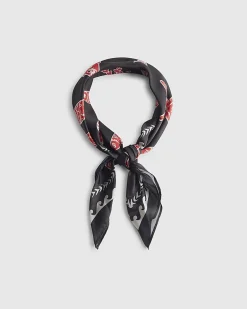 Black Nautical Print Tie Scarf