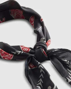 Black Nautical Print Tie Scarf