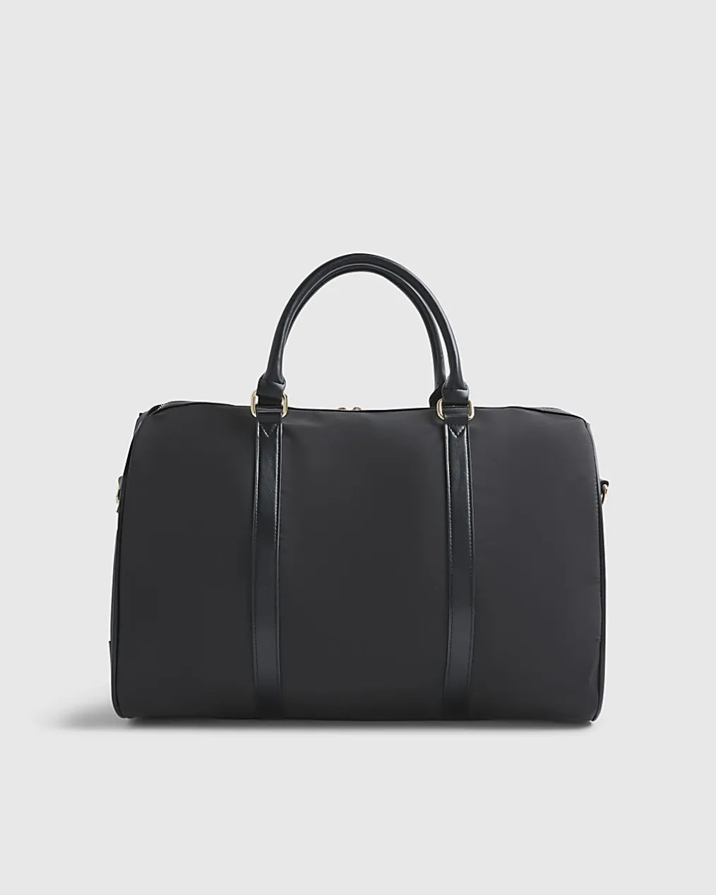 Black Nylon Barrell Travel Bag