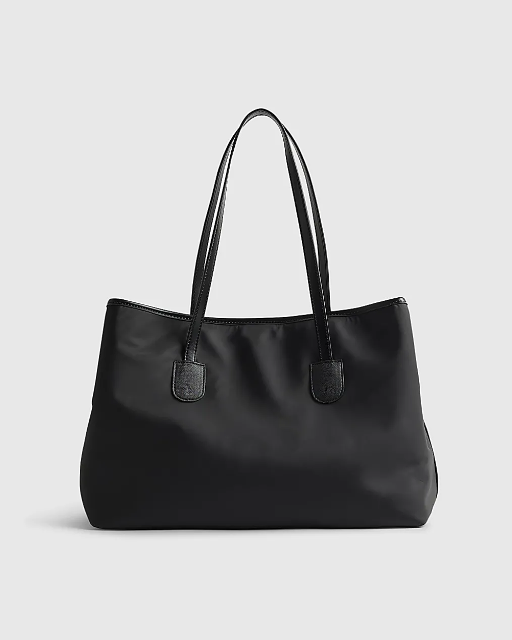 Black Nylon Buckle Handle Shopper Bag