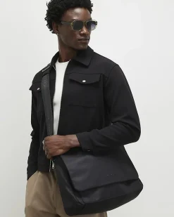 Black Nylon Messenger Bag