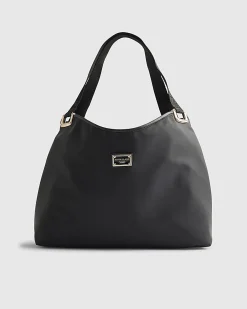 Black Nylon Slouch Shoulder Bag