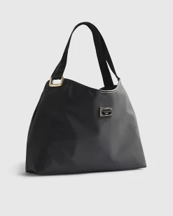 Black Nylon Slouch Shoulder Bag