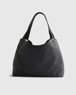 Black Nylon Slouch Shoulder Bag