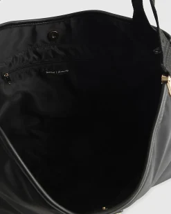Black Nylon Slouch Shoulder Bag