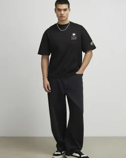 Black Oversized Cotton Boxing T-Shirt