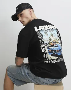 Black Oversized Cotton Laguna Turbo T-Shirt