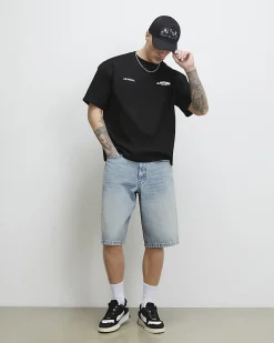 Black Oversized Cotton Laguna Turbo T-Shirt