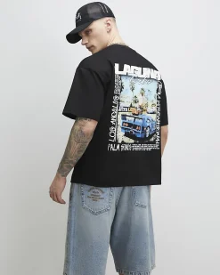 Black Oversized Cotton Laguna Turbo T-Shirt