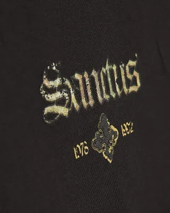 Black Oversized Cotton Sanctus Angel T-Shirt