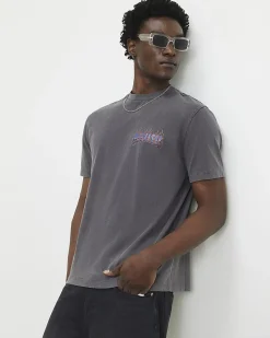 Black Oversized Cotton Surf City T-Shirt