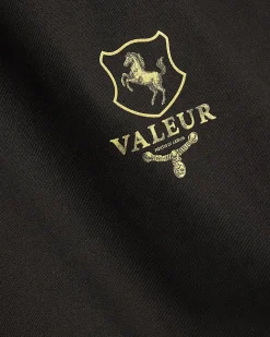 Black Oversized Cotton Valeur Crest T-Shirt