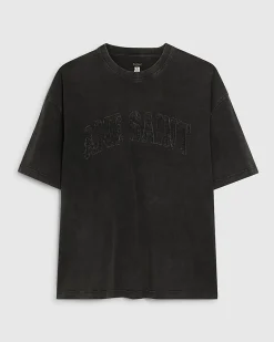 Black Oversized Fit Cotton Ame Saint T-Shirt